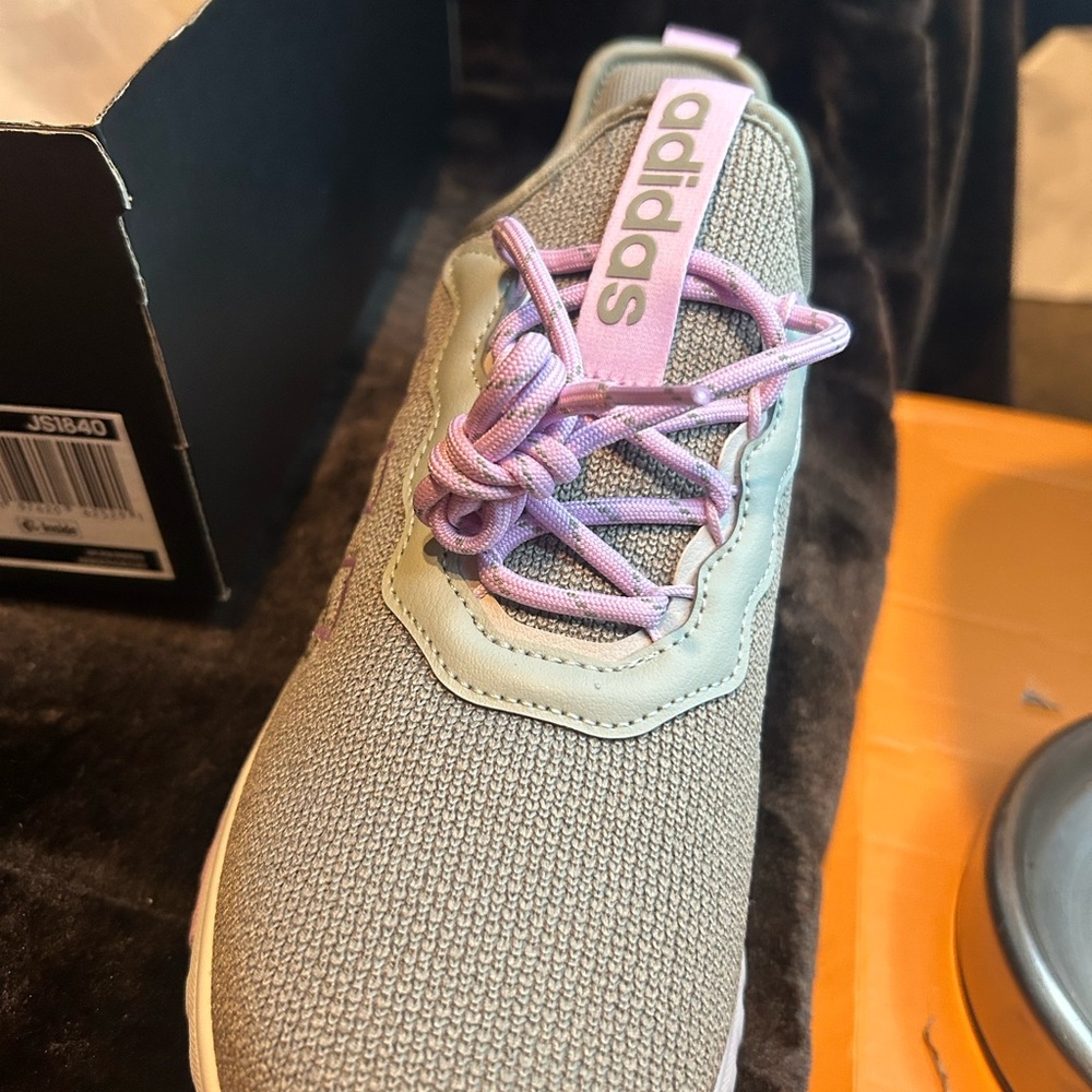 Adidas kids Gray and Pink Sneakers